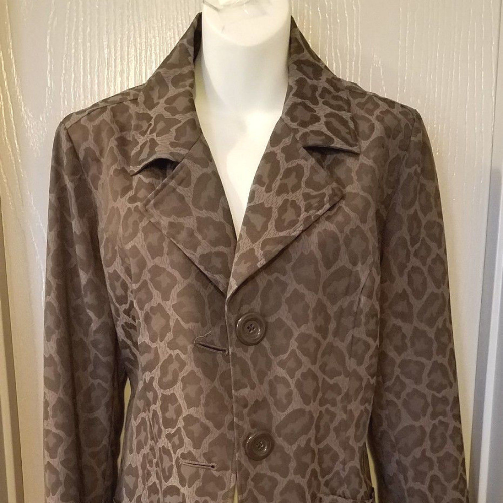 NEW Niotto Ladies Trench jacket~SZ M~ANIMAL PRINT